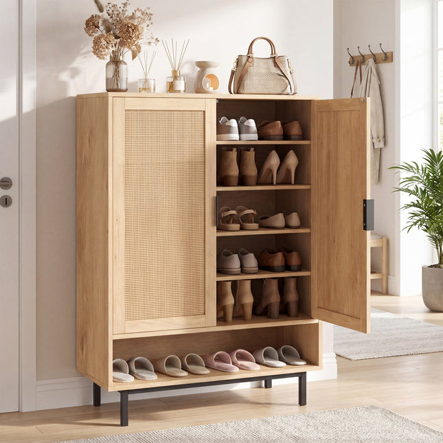 6-Tier Tall Shoe Cabinet with Double Doors - 43 Inch