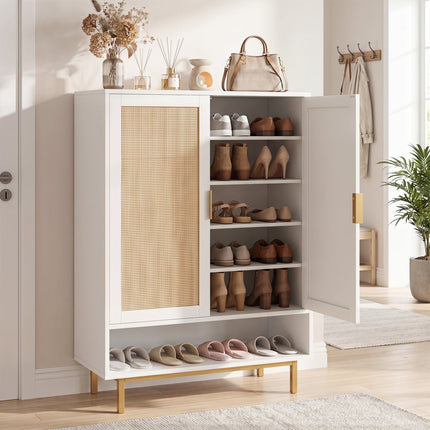 6-Tier Tall Shoe Cabinet with Double Doors - 43 Inch