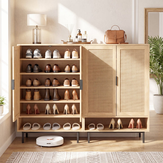 6-Tier Tall Shoe Cabinet with Double Doors - 43 Inch