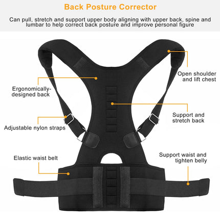 Posture Corrector Back Brace with Magnetic Lumbar Support