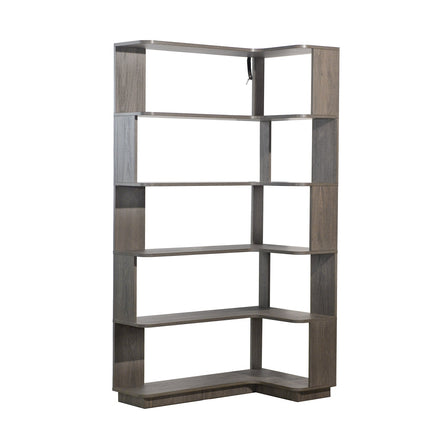 5-Tier L-Shaped Corner Bookshelf with 6 Open Shelves