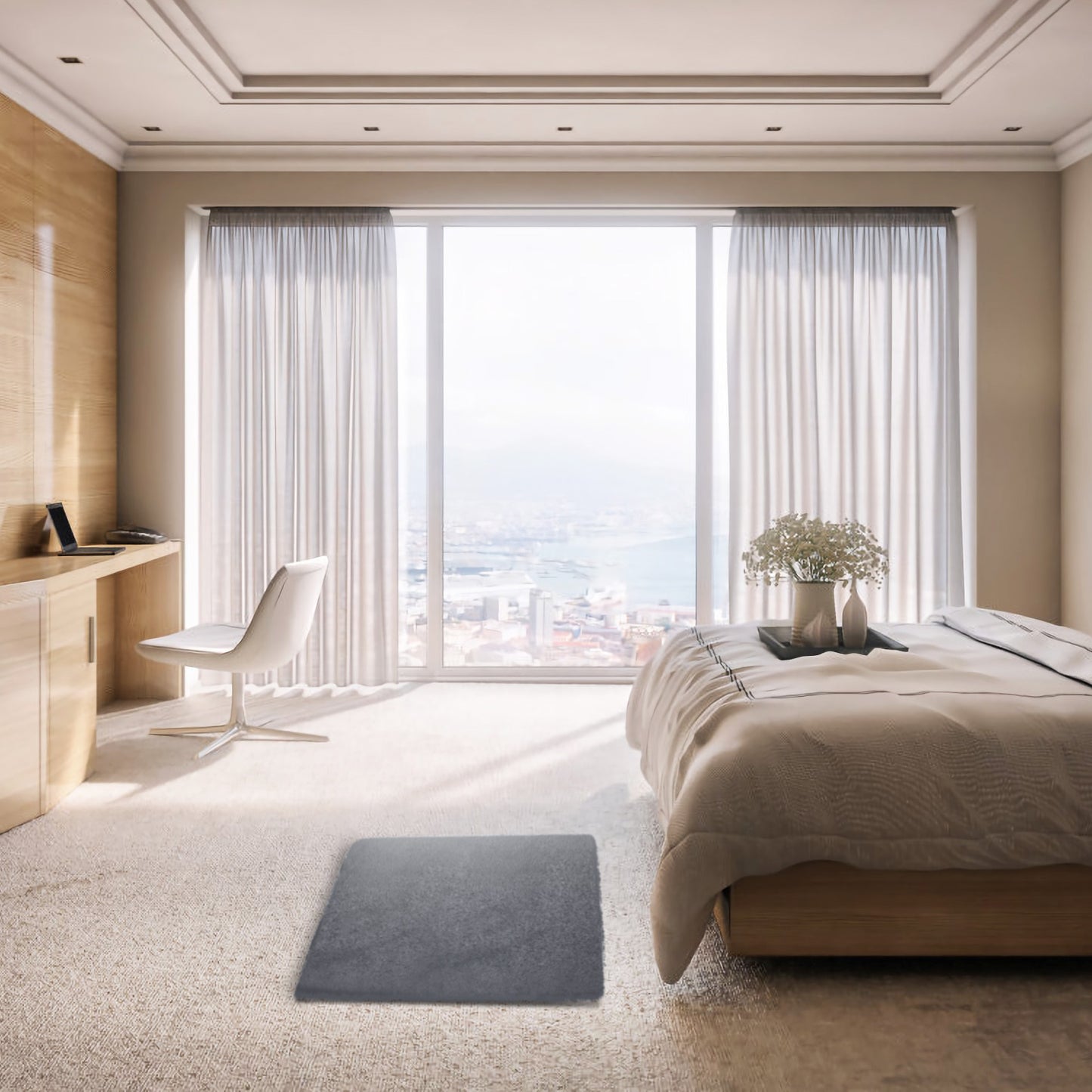 Fluffy Bedroom Rug 4Õ x 2.6Õ Anti-Skid Shaggy Area Rug Decorative Floor Carpet Mat for Nursery Bedroom Living Room