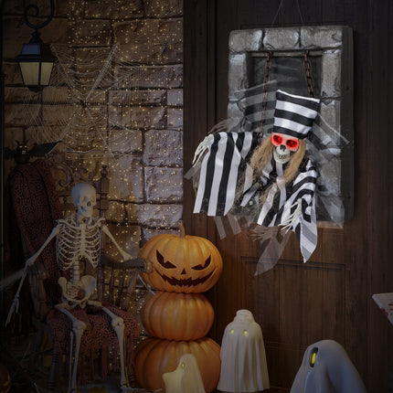 Animated Halloween Decoration 18 Inch Hanging Skull Prisoner