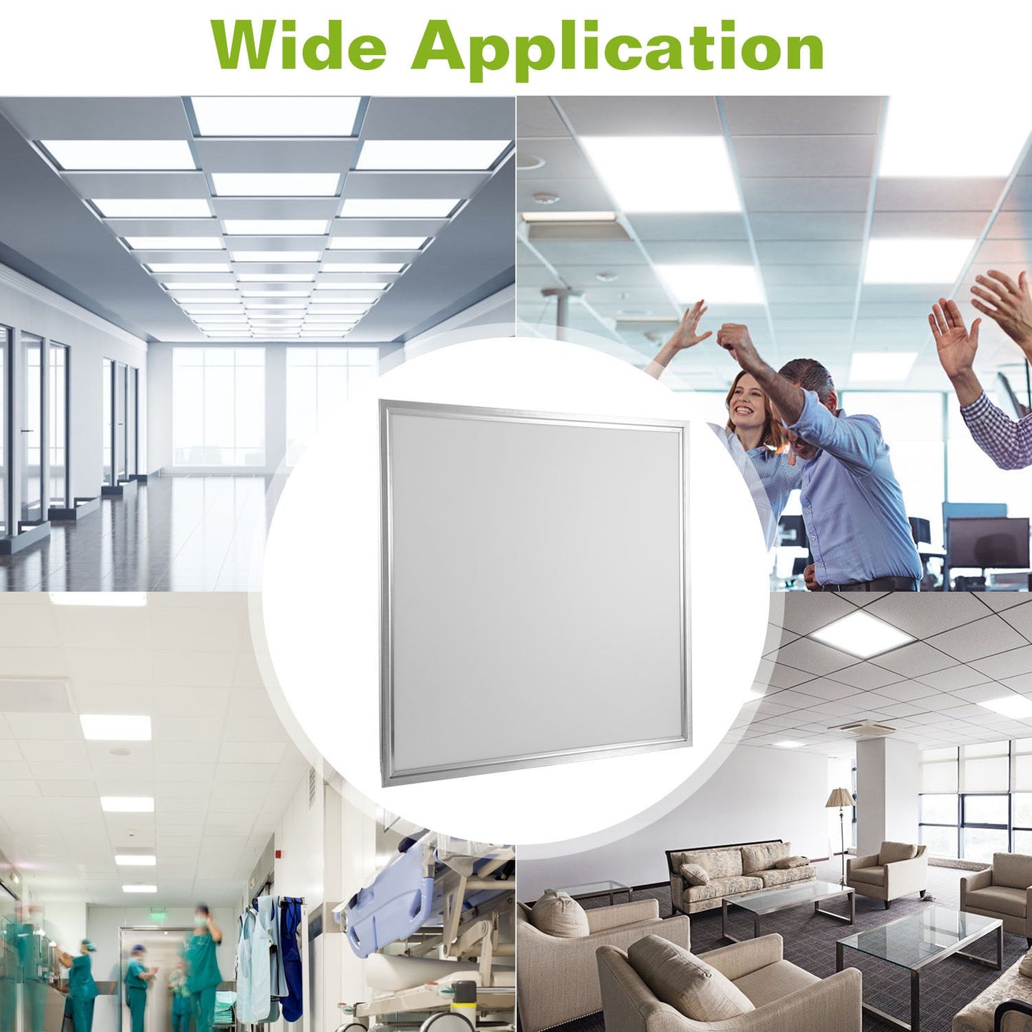 48W 2 2FT LED Panel Light 5800LM 7000K Ceiling Lighting 150W Equivalent LED Troffer Recessed Edge-Lit