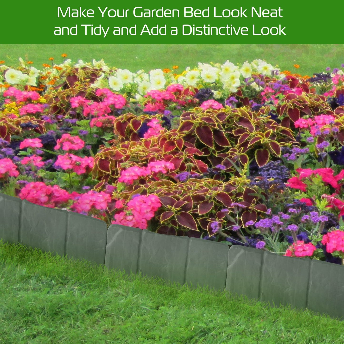 20 PCS Cobbled Stone Effect Plastic Garden Lawn Border Edging