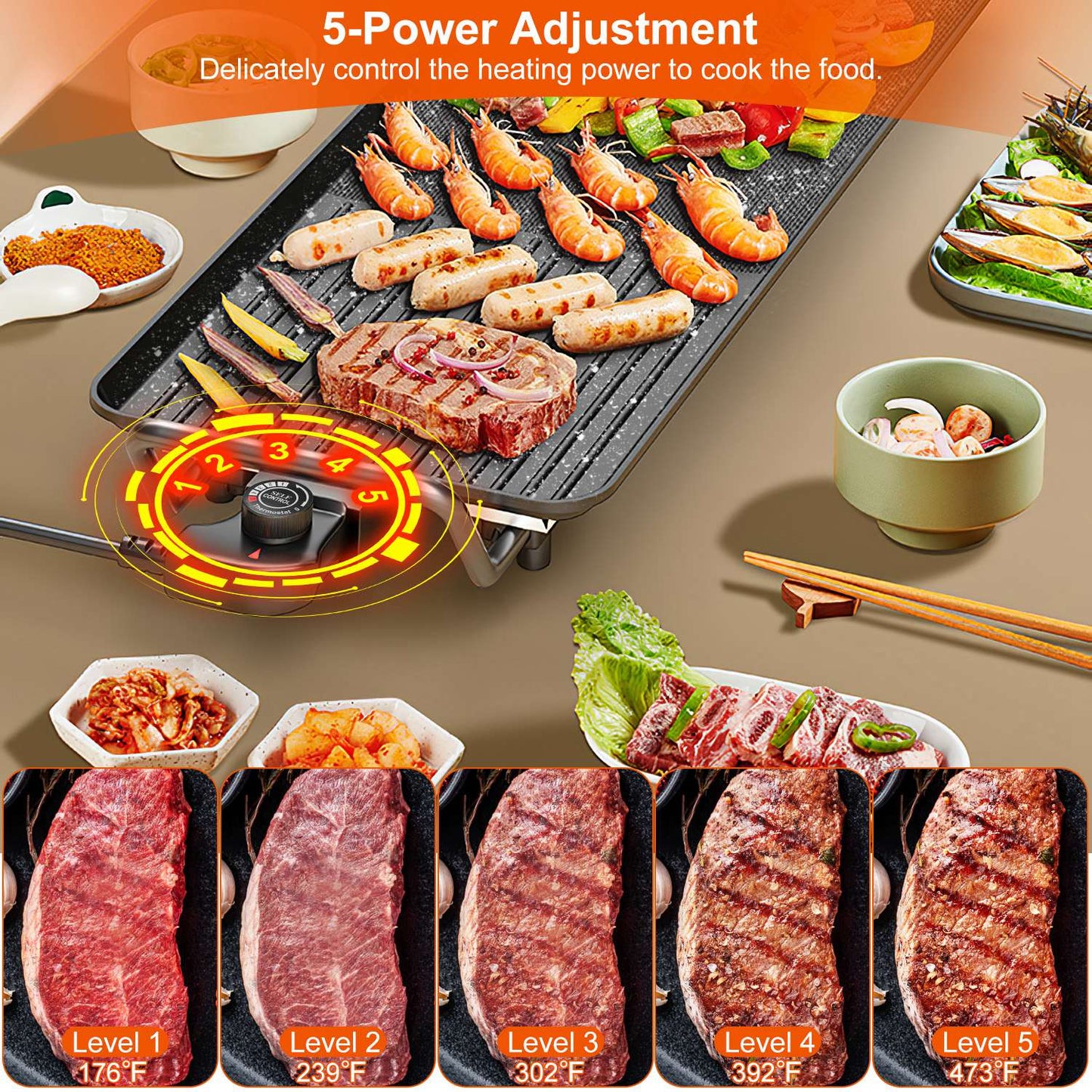 Electric Grill – Non-Stick Tabletop BBQ for Indoor/Outdoor Use