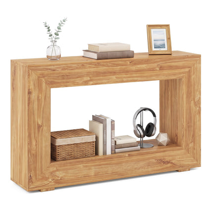 47" Farmhouse Console Table with 2-Tier Open Storage Shelf