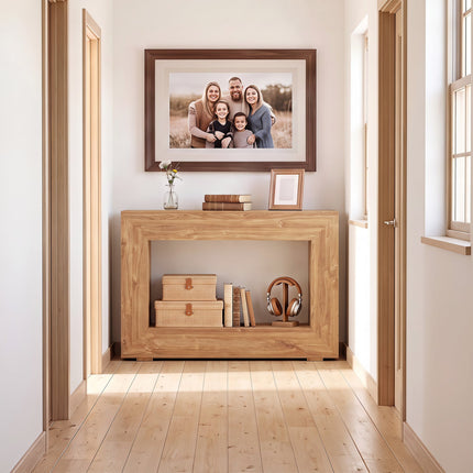 47" Farmhouse Console Table with 2-Tier Open Storage Shelf