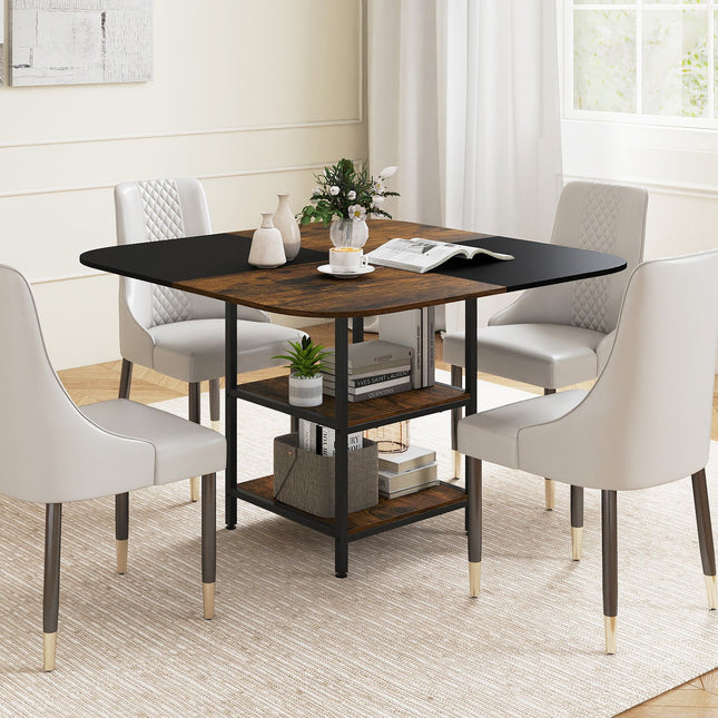 47.5 inch Modern Dining Table Square Kitchen Table with Mix-colored Tabletop