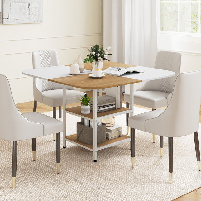 47.5 inch Modern Dining Table Square Kitchen Table with Mix-colored Tabletop