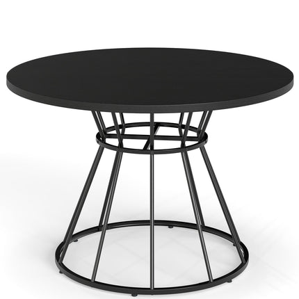 47 Inches Round Dining Table for 4 Farmhouse Kitchen Table with Wooden Tabletop