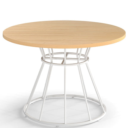 47 Inches Round Dining Table for 4 Farmhouse Kitchen Table with Wooden Tabletop