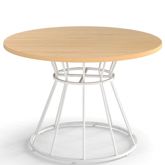 47 Inches Round Dining Table for 4 Farmhouse Kitchen Table with Wooden Tabletop