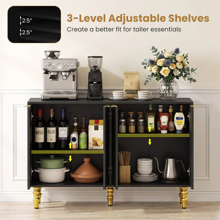47" Sideboard Buffet Cabinet with Chevron Fluted Doors