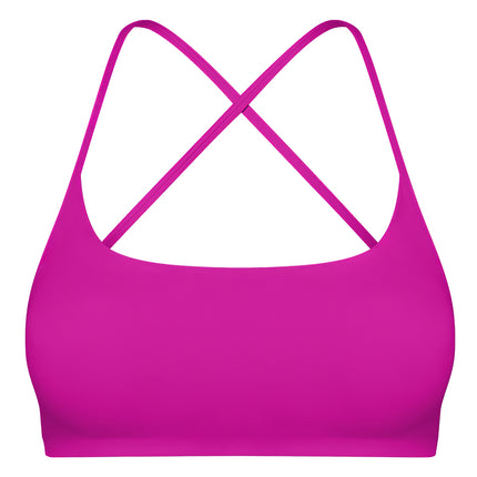 Women Cross Back Sport Bras Padded Strappy Crop Open Back Low Impact Bras Sexy Fitness Tank Tops with Removable Pads Thin Straps for Gym Yoga Workout