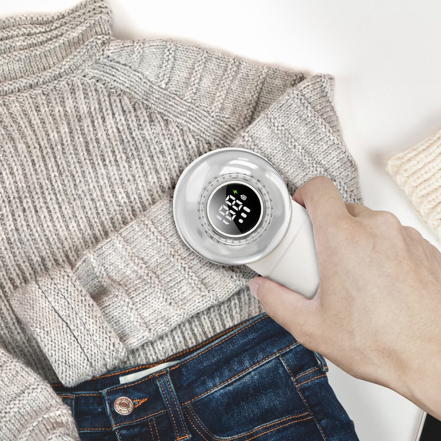 Electric Fabric Shaver With 3 Speeds Lint Brush Digital Display Safe Protection Portable Rechargeable Lint Remover 6 Blades Sweater Defuzzer For Fuzz