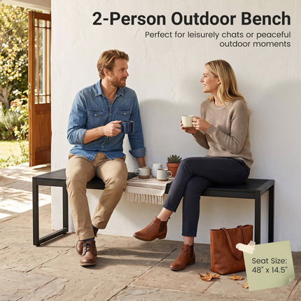 48" Outdoor Bench Set of 2 - Wood-Plastic Composite