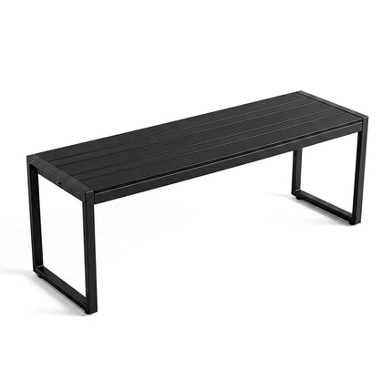 48" Outdoor Bench with Wood-Plastic Composite Seat - Black