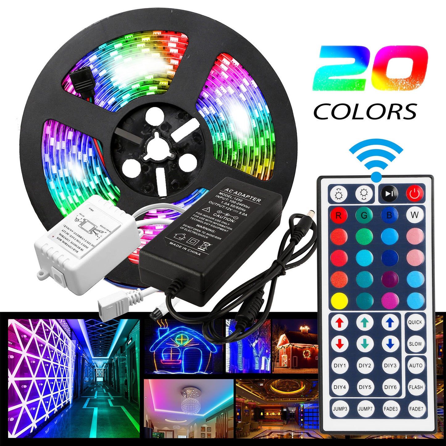 DC 12V Flexible 5M 300 Lights 5050 RGB Type Colorful LED Strips