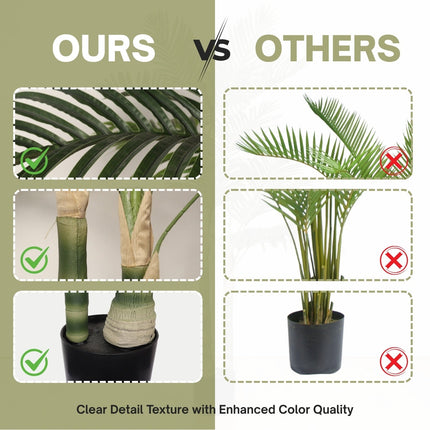 6FT Artificial Golden Cane Palm Tree with Black Pot