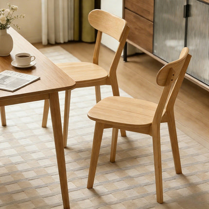 Solid Wood Dining Chair with Curved Backrest