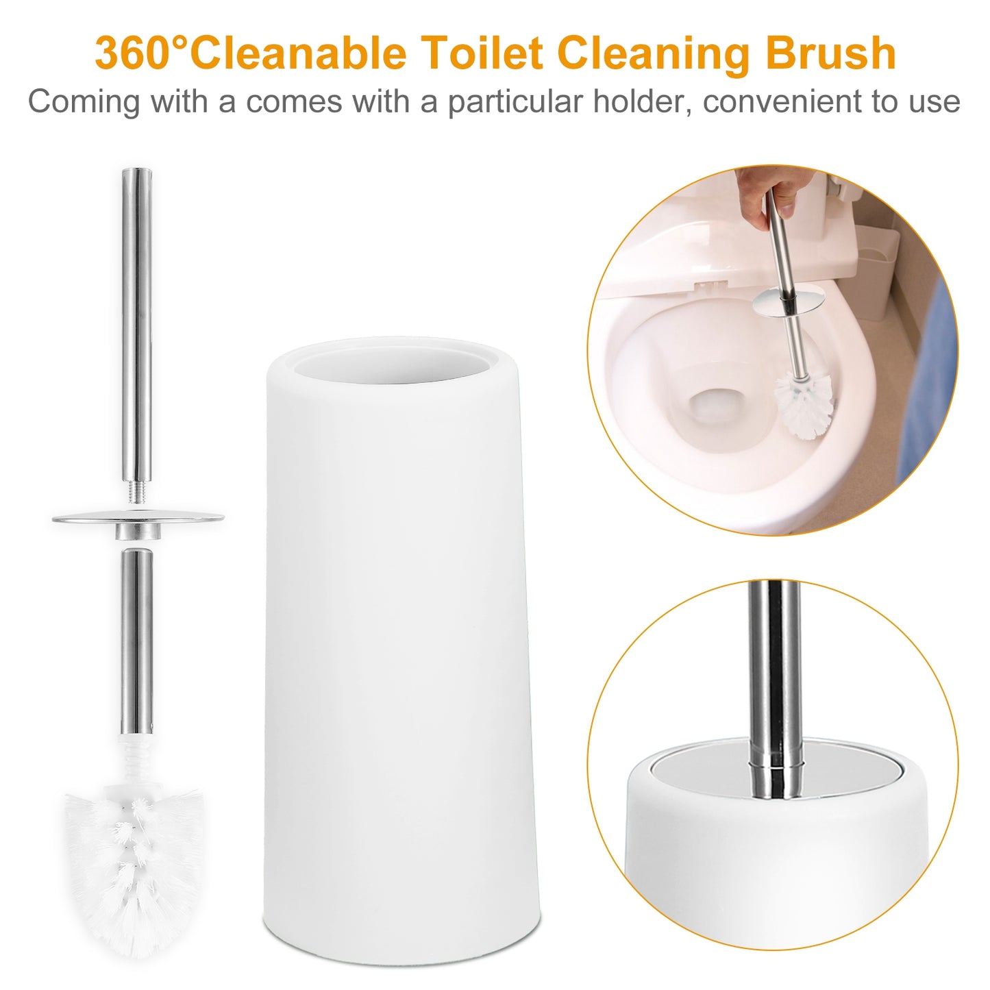 Bathroom Accessories Set 6 Pcs Bathroom Set Ensemble Complete Soap Dispenser Toothbrush Holder Tumbler Soap Dish Toilet Cleaning Brush Trash Can