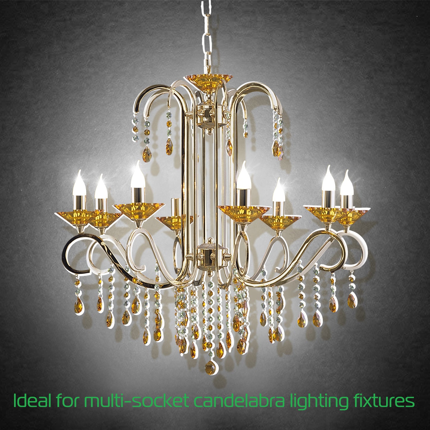 4pcs 5W E12 Candelabra Bulbs 600 LM 50W Equivalent Candle Flame Tip Light Bulb 6500K Cold White Non-Dimmable Lamp