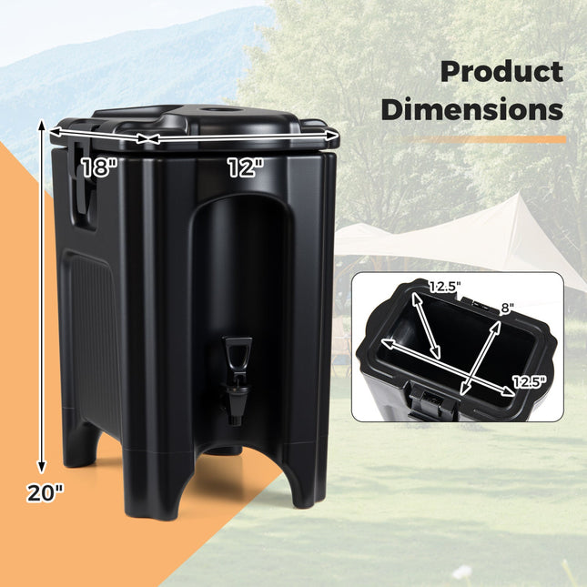 4.4 Gallons Insulated Beverage Dispenser with Ergonomic Handles Set of 2