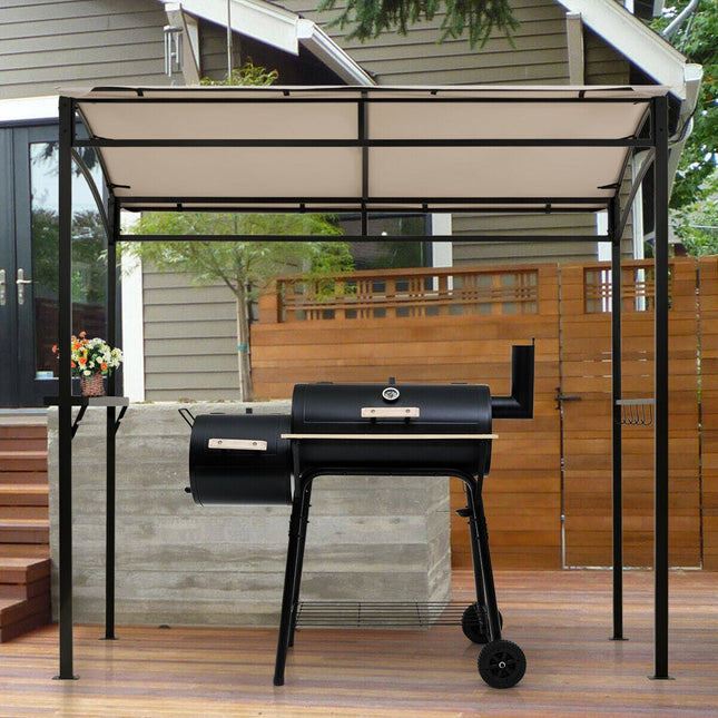 7 x 4.5 Feet Grill Gazebo Outdoor Patio Garden BBQ Canopy Shelter-Brown