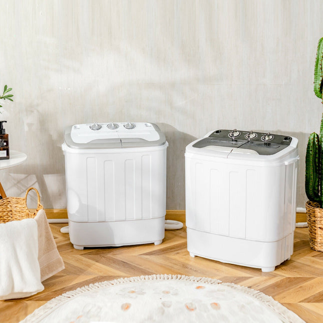 8 lbs Portable Mini Twin Tub Spinner Semi-Automatic Washing Machine