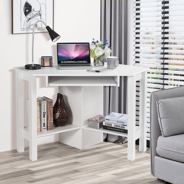 Wooden Study Computer Corner Desk with Drawer