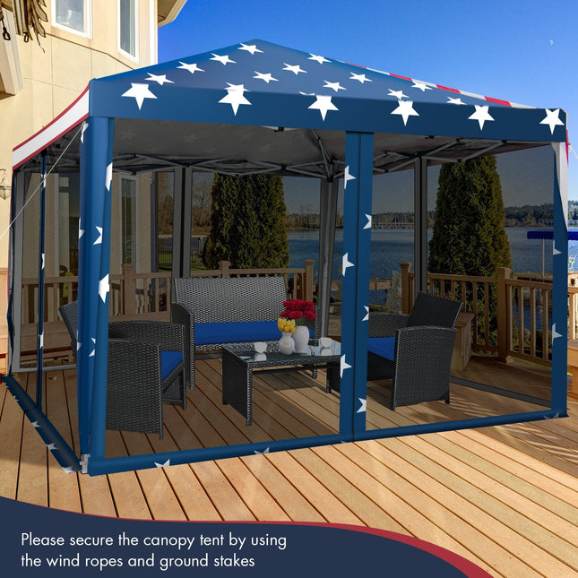 10 FT x 10 FT Pop-Up Canopy Tent Easy Setup Instant Folding Shelter with Mesh Netting