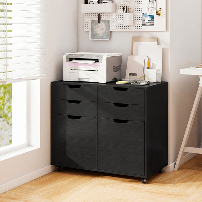4 Drawer File Cabinet with Wheels for Home Office Organization