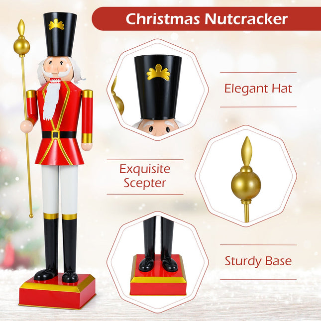 4 FT Christmas Nutcracker with High Hat & Beautiful Scepter