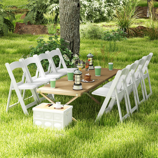 4 Pack Resin Folding Chairs with Padded Seat