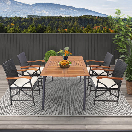 Set of 2/4 Patio Wicker Chairs with Soft Zippered Cushion