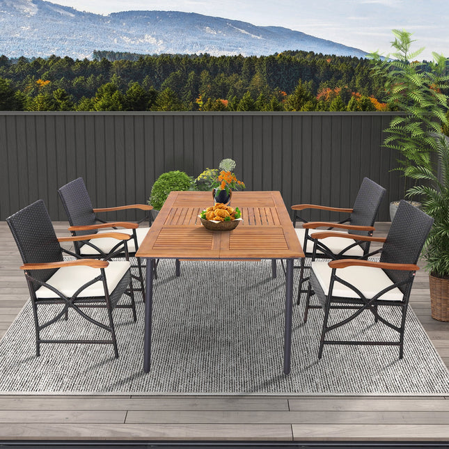 Set of 2/4 Patio Wicker Chairs with Soft Zippered Cushion