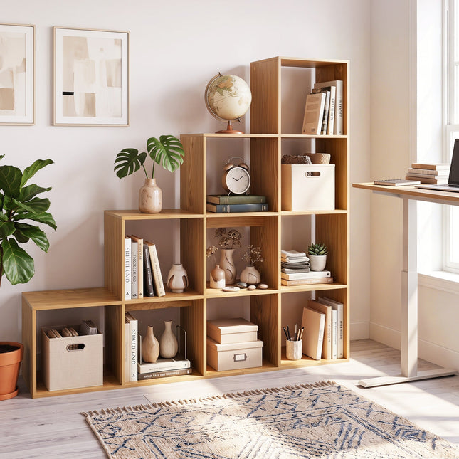 4-Tier Bookshelf with 10 Cube Storage and Anti-Tip Kit