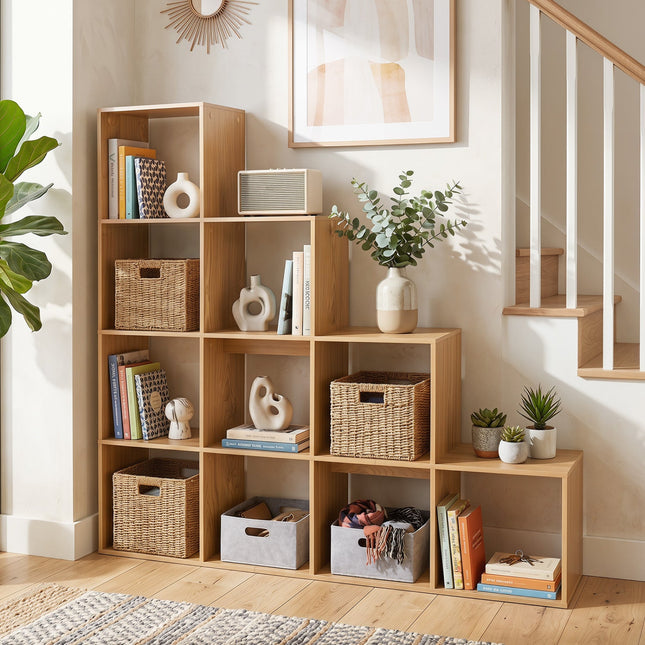 4-Tier Bookshelf with 10 Cube Storage and Anti-Tip Kit