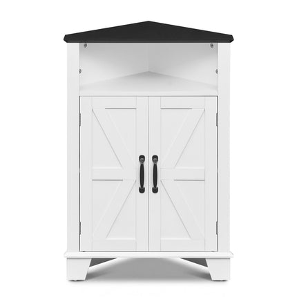4-Tier Corner Storage Cabinet with Open Shelf