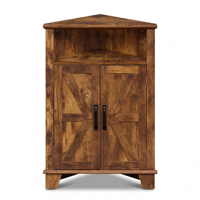 4-Tier Corner Storage Cabinet with Open Shelf