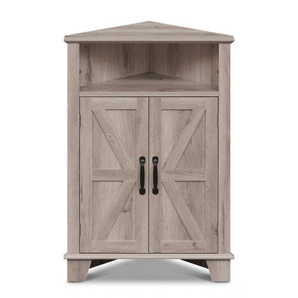 4-Tier Corner Storage Cabinet with Open Shelf