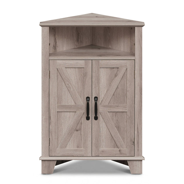 4-Tier Corner Storage Cabinet with Open Shelf