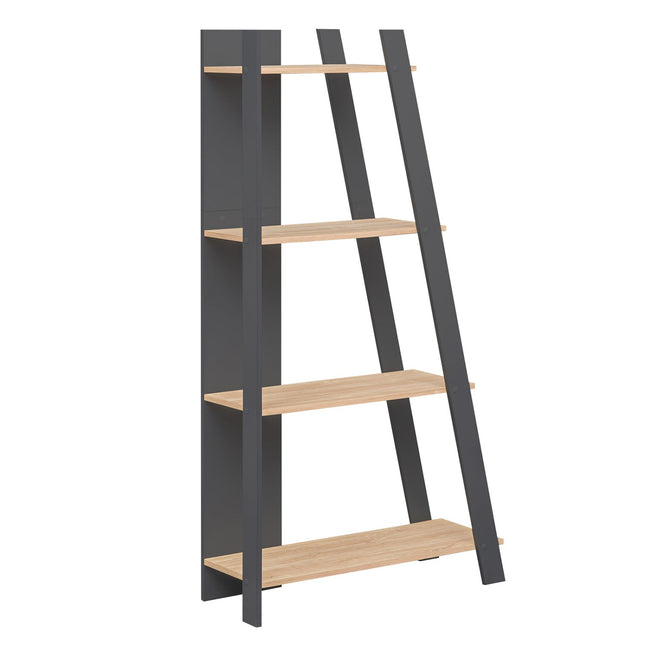 4-Tier Modern Bookshelf Wooden Vertical Display Book Shelf for Small Space