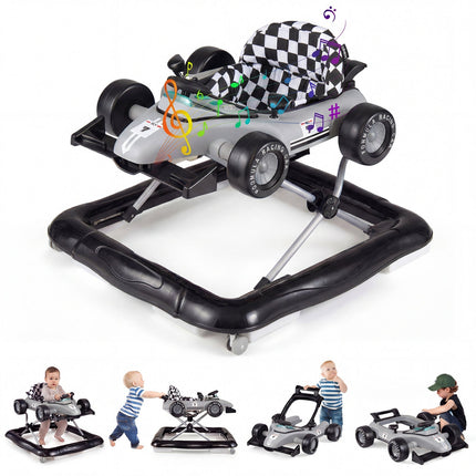 4-in-1 Baby Push Walker Activity Center Height Adjustable with Music Box