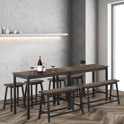4 Piece Solid Wood Counter Height Dining Table Set-Coffee