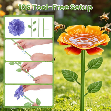 Metal Bee Watering Stations with Anti-Drowning Design (6-Pack)