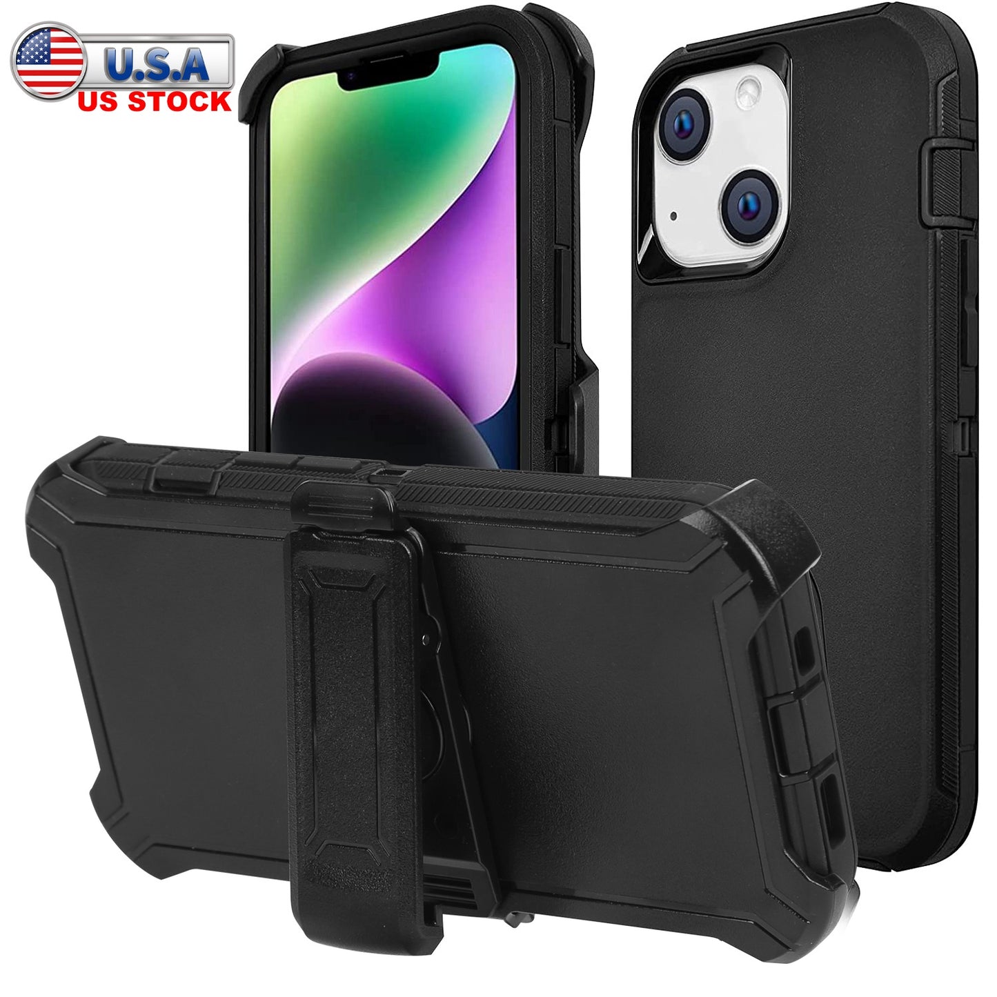 ShockproofÊPhone Case Anti-Shock All-Round Protection Phone Case Cover with Belt Clip Fit for iPhone 14/14Plus/14Pro/14Pro Max/13/13Pro/13Pro Max/12/1