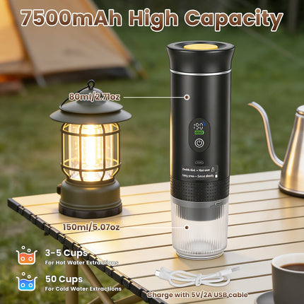 Portable Espresso Machine with Self-Heating & 7500mAh Battery