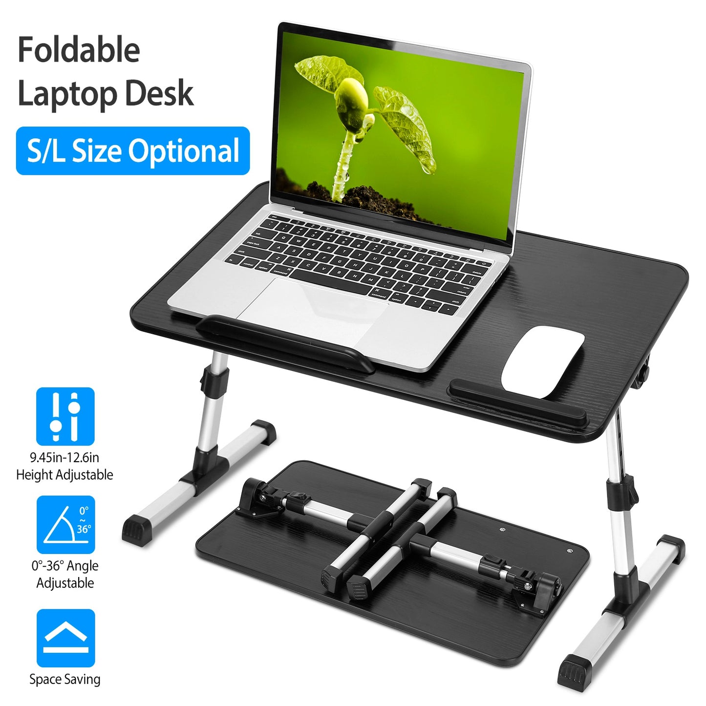 Foldable Laptop Stand Height Angle Adjust Notebook Bed Desk Breakfast Reading Table For Sofa Couch Floor Dormitory